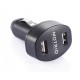 Double USB car charger, black