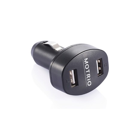 Double USB car charger, black