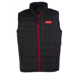 Bodywarmer sans manches rouge et noir femme