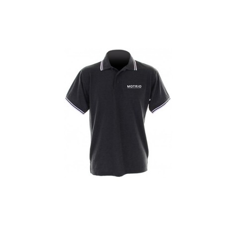 Polo graphite/blanc homme personnalisé