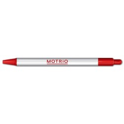 Ballpoint plastic pen white and red