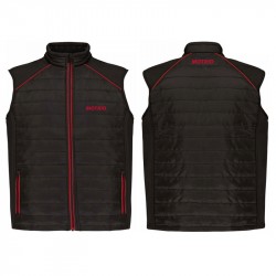 Bodywarmer bi-matière unisexe coloris noir/rouge